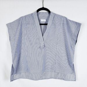 Aritzia Community Japandi Minimalist Scandi Top Womens L? Pinstripe Cotton